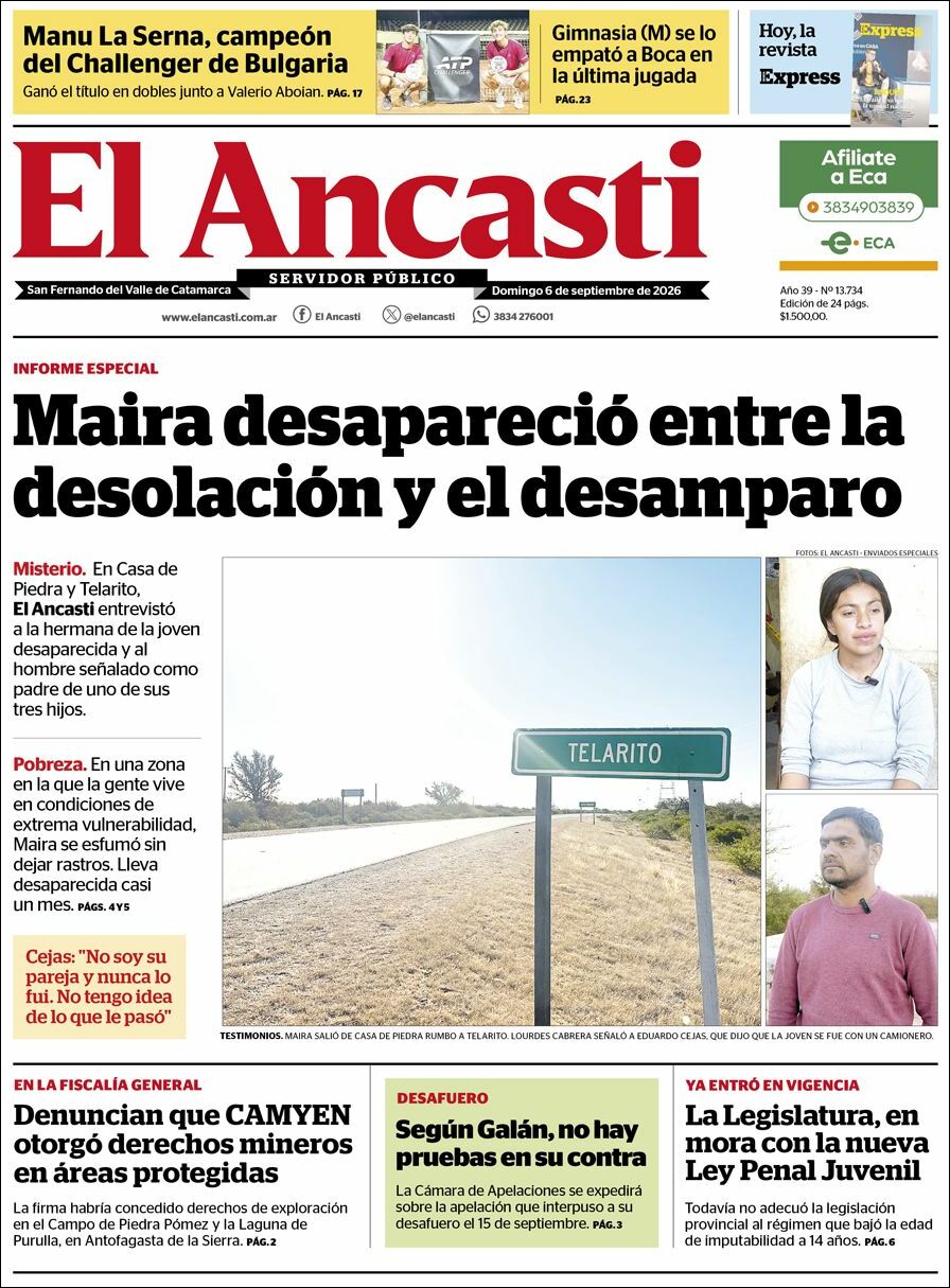Evolucion Streaming - Sericios Informáticos | LA CUEVA DE TODOS - Tapa del diario Ancasti